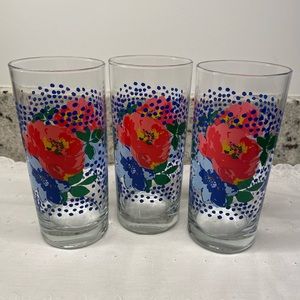 3 Pioneer Woman Floral Drinking Glasses.